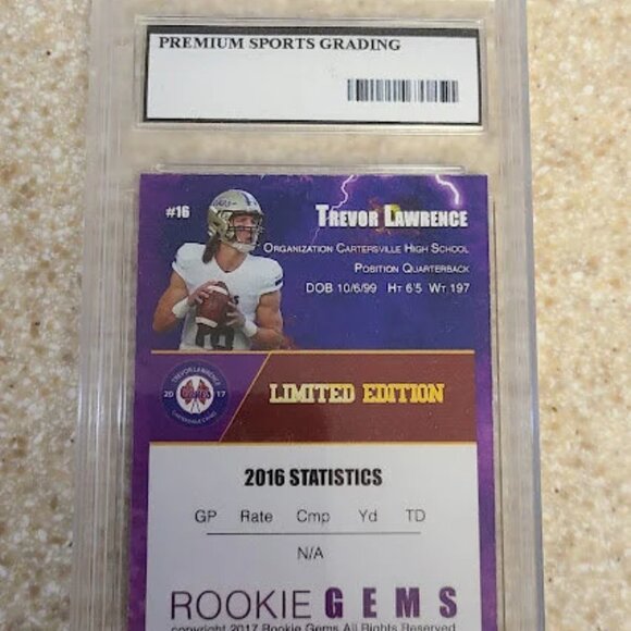 Graded Trevor Lawrence Custom football rookie card - Picture 2 of 2